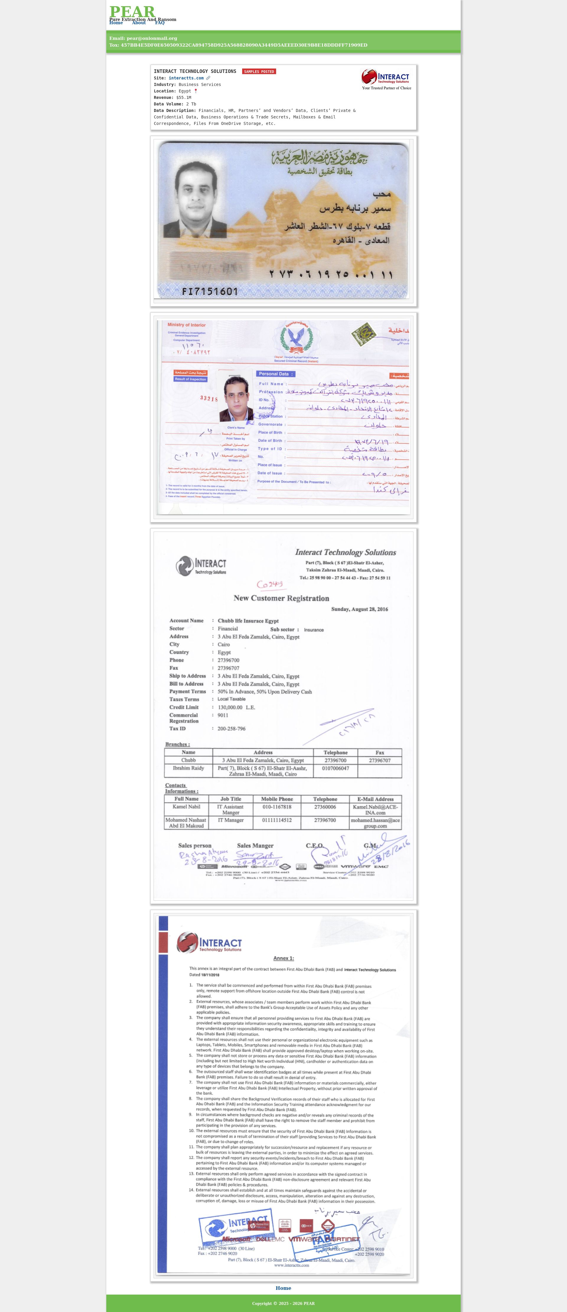 Screenshot of INTERACT TECHNOLOGY SOLUTIONS leak page