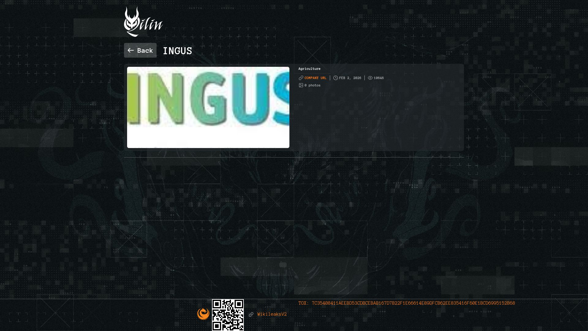 Screenshot of INGUS leak page