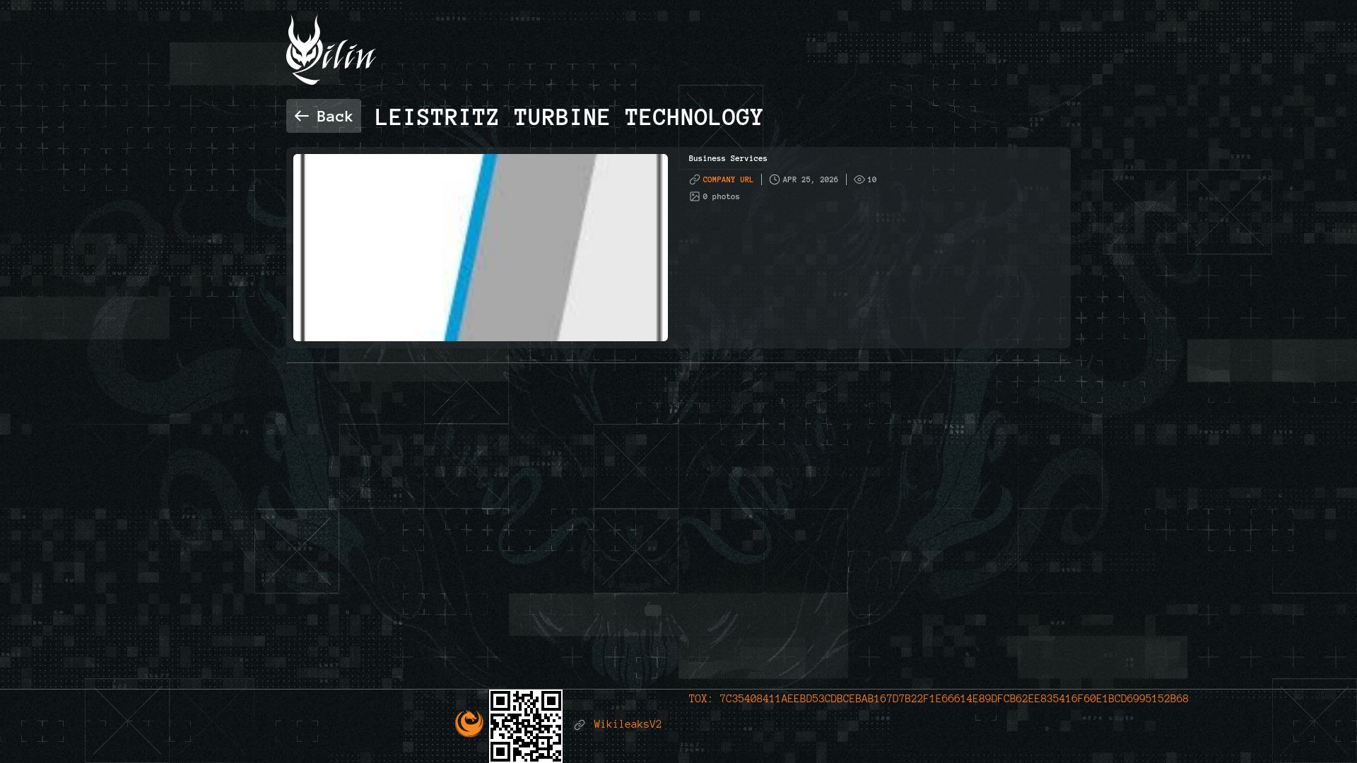 Screenshot of Leistritz Turbine Technology leak page