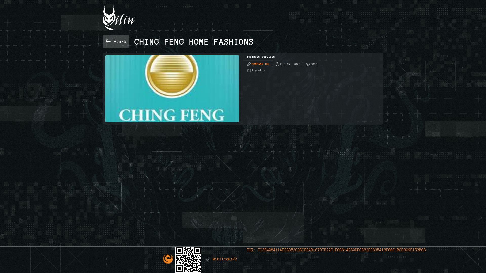 Screenshot of Ching Feng Home Fashions leak page
