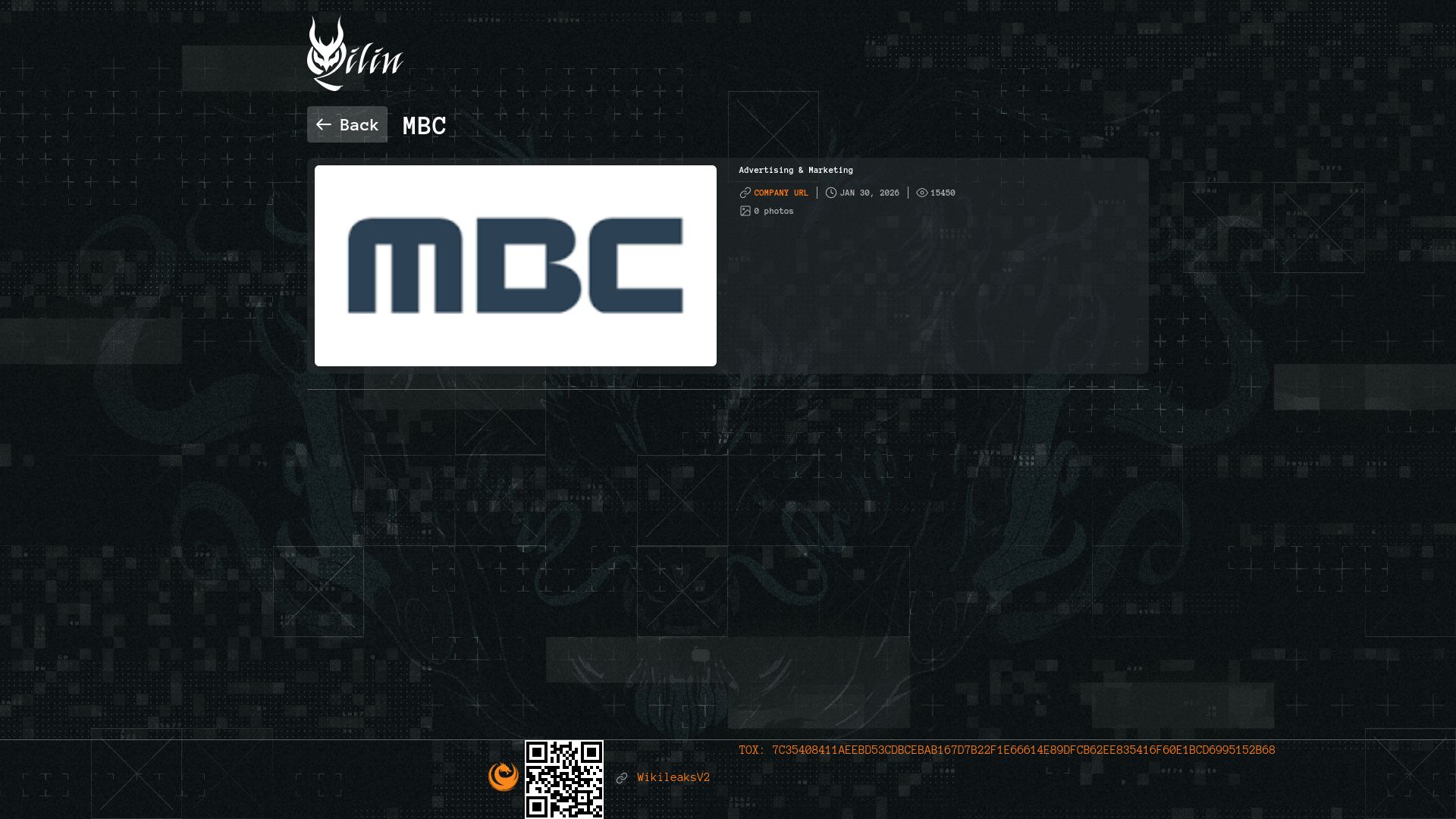 Screenshot of MBC leak page
