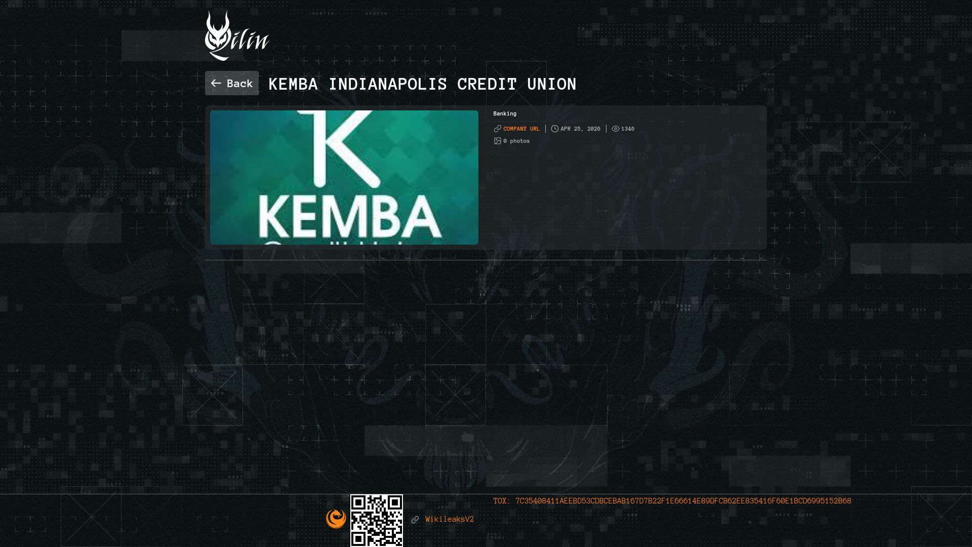 Screenshot of KEMBA Indianapolis Credit Union leak page