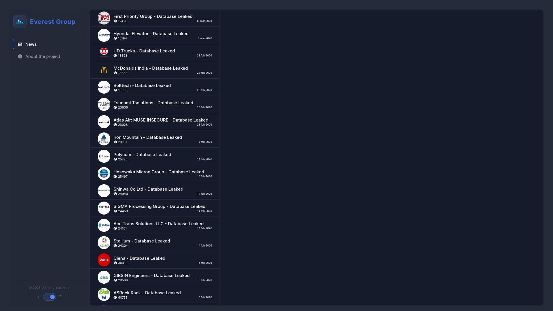 Screenshot of Collins Aerospace / RTX.com - Database Leaked 59697 11 nov 2025 leak page
