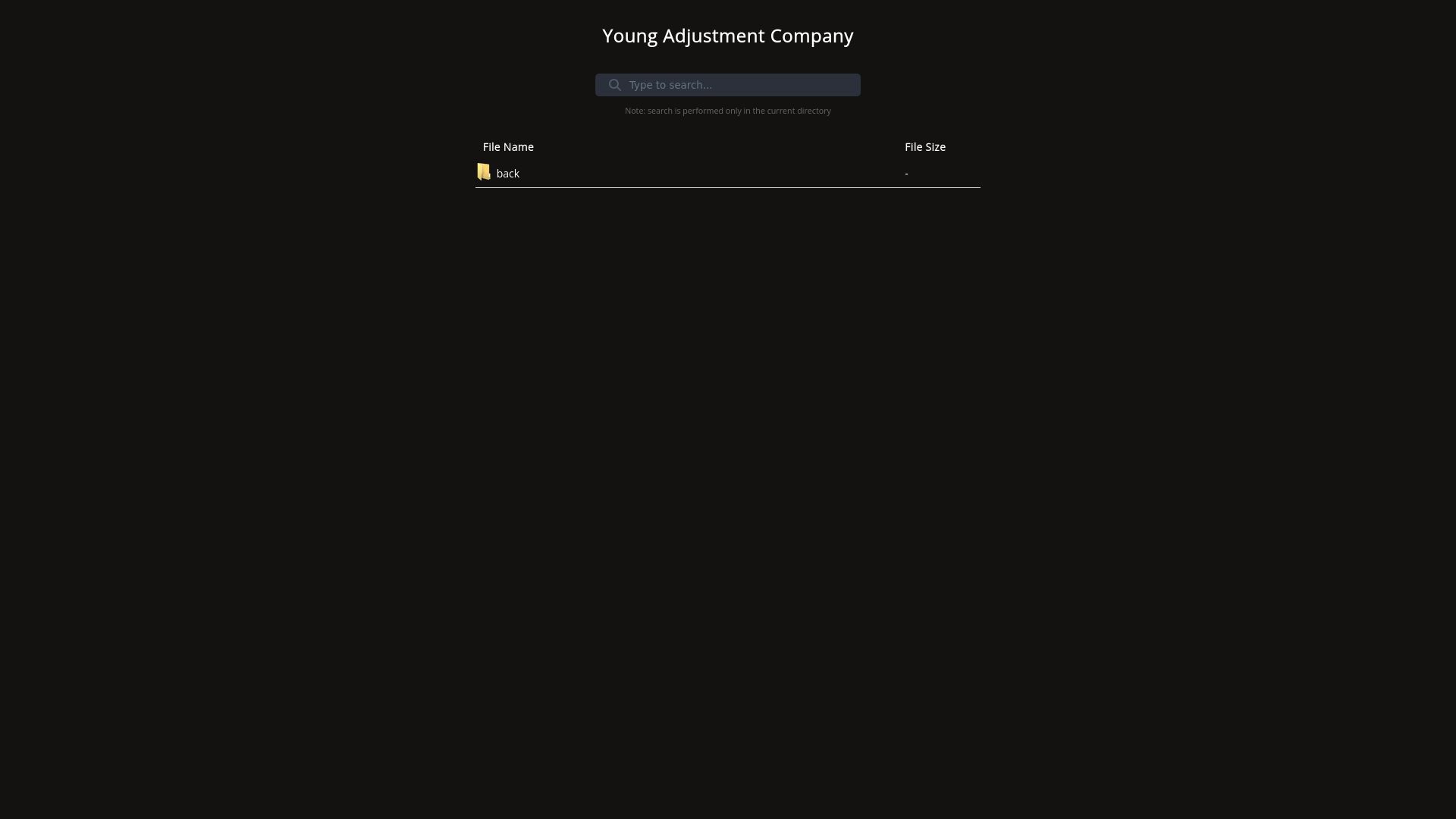 Screenshot of Young Adjustment Company leak page