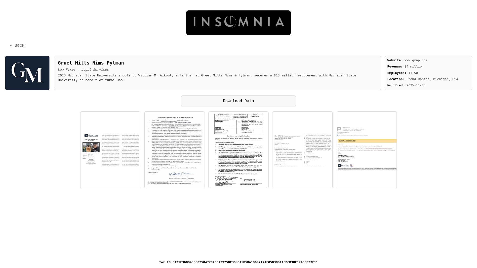 Screenshot of Gruel Mills Nims Pylman leak page