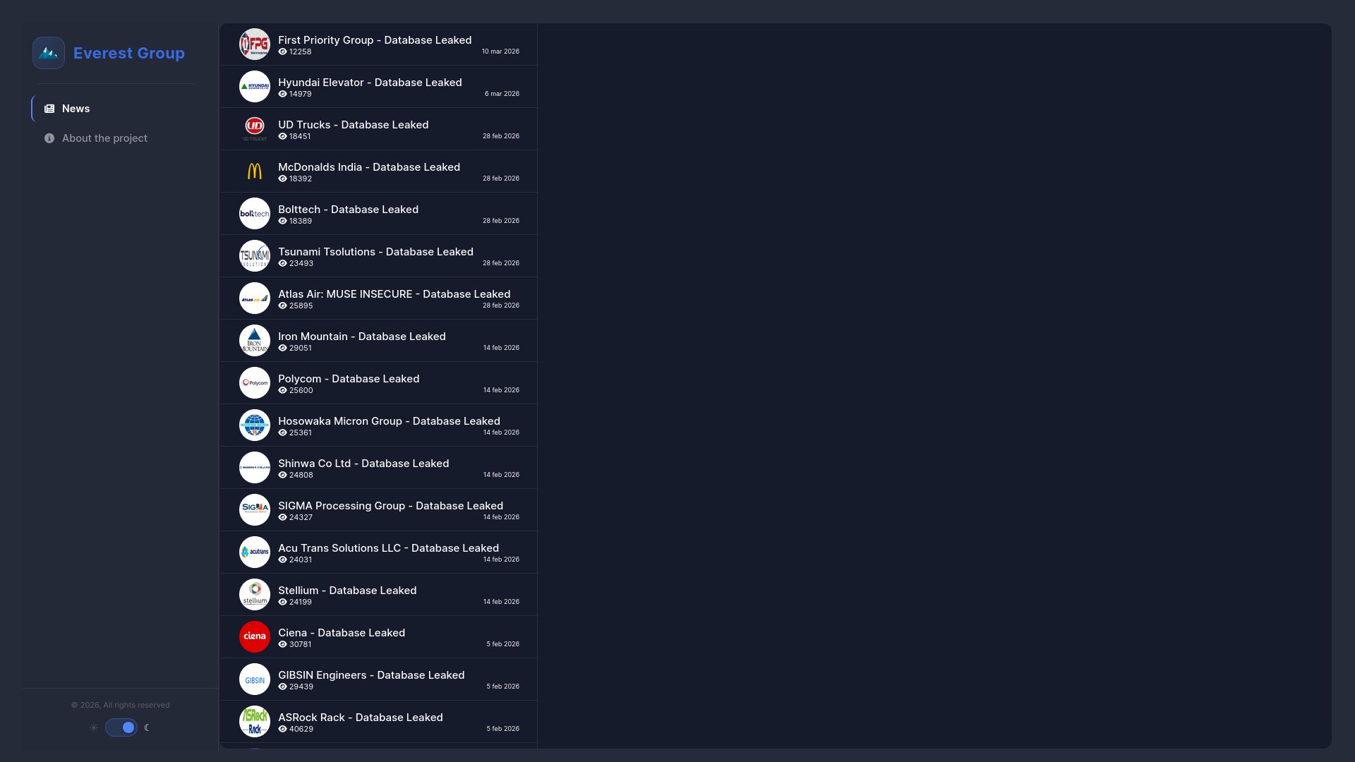 Screenshot of Polycom - Database Leaked 21262 14 feb 2026 leak page