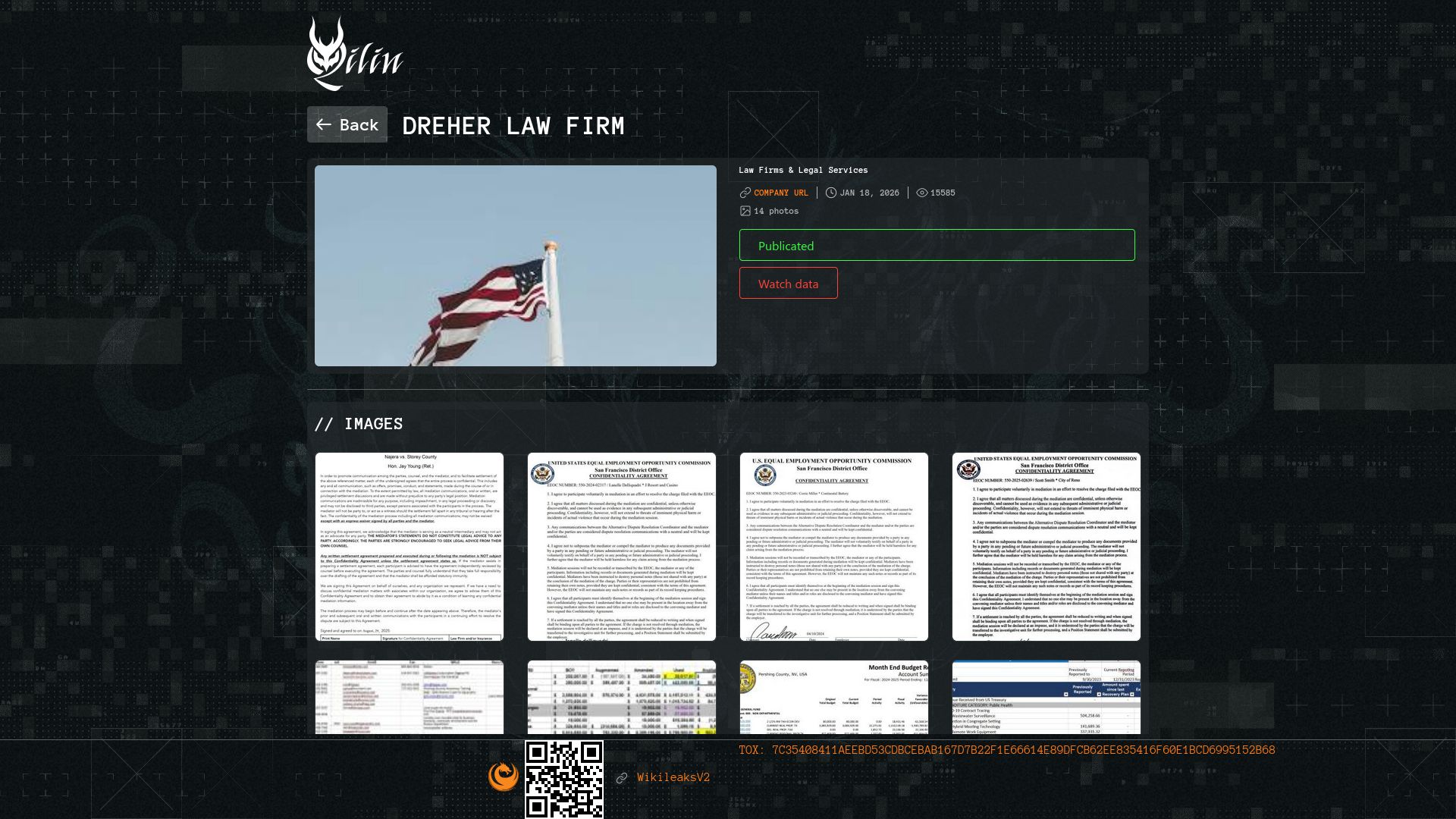 Screenshot of Dreher Law Firm leak page
