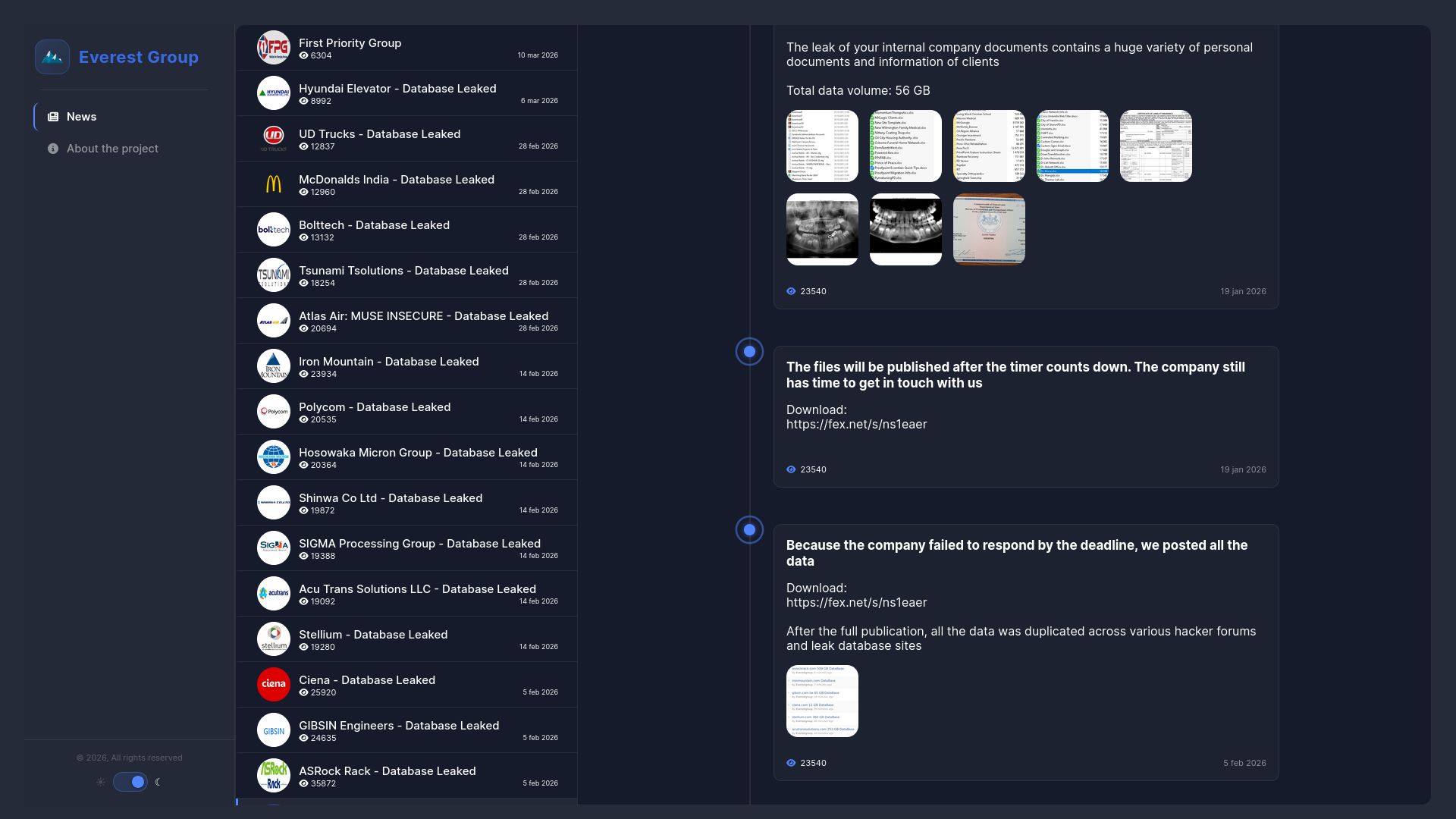 Screenshot of Reeves Information Technology leak page