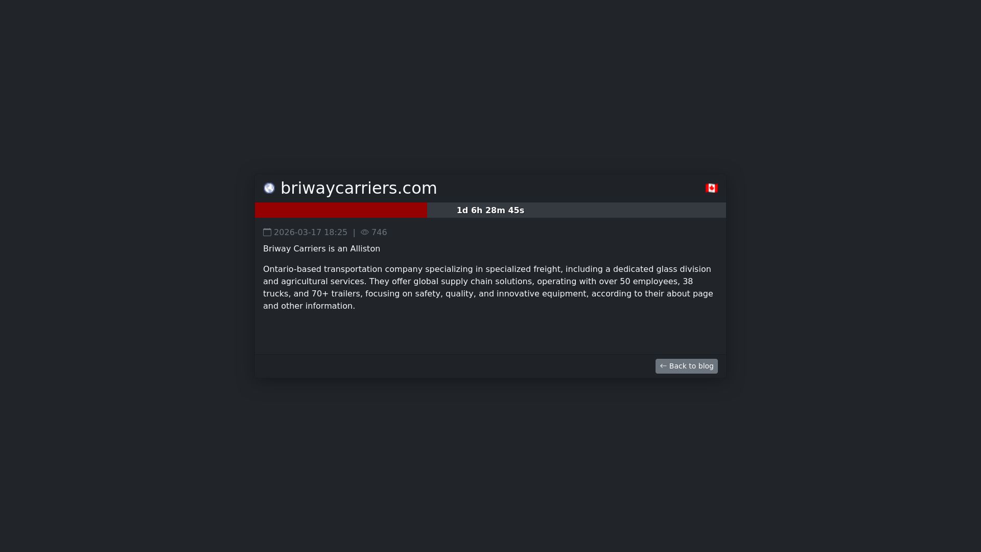 Screenshot of briwaycarriers.com leak page