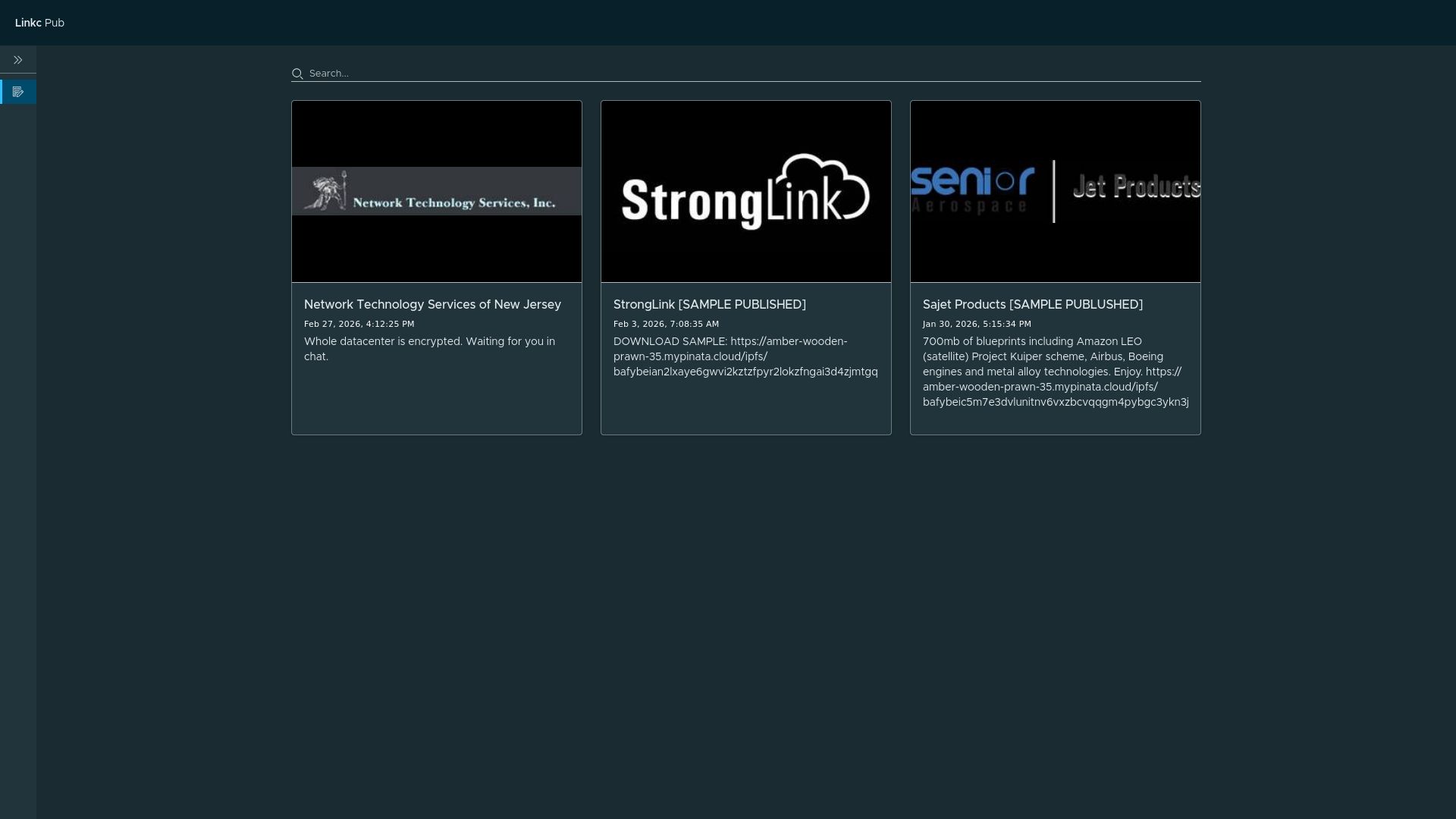 Screenshot of Network Technology Services of New Jersey leak page