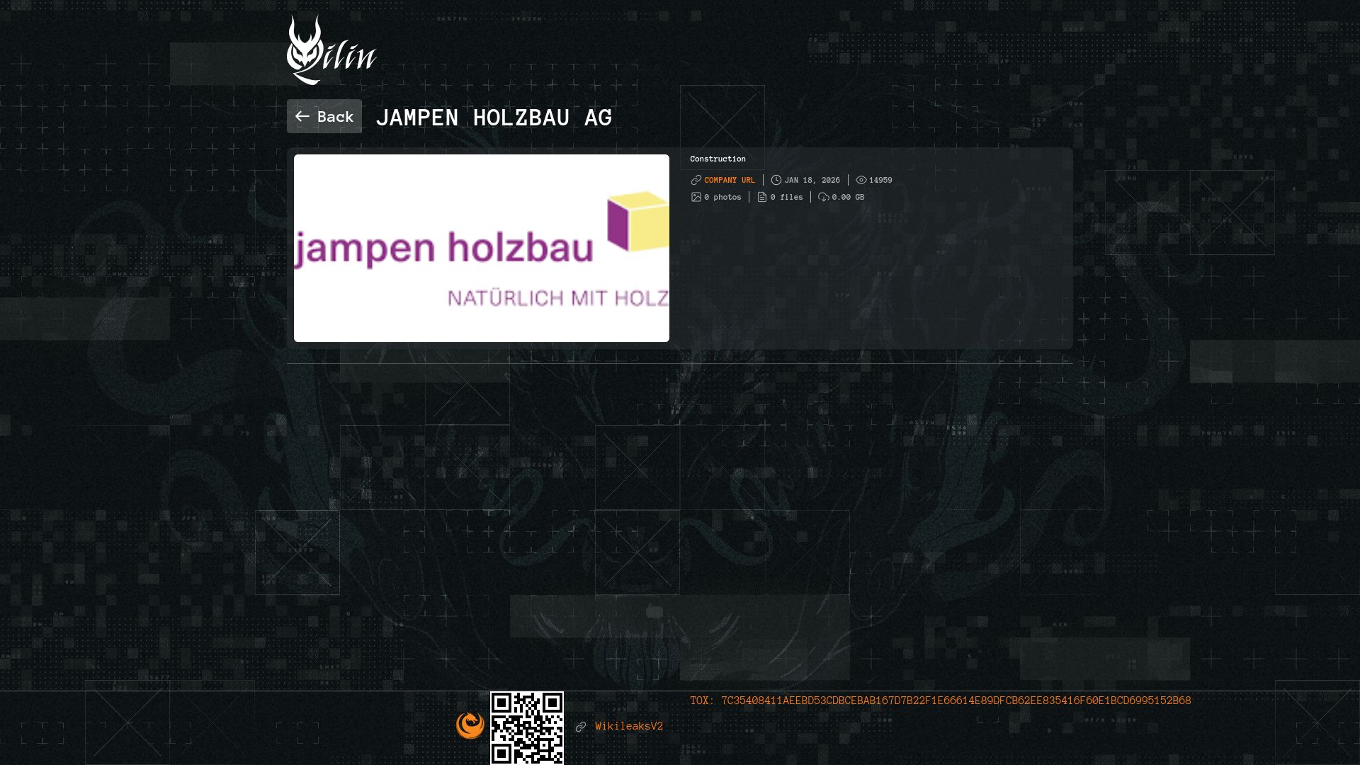 Screenshot of Jampen Holzbau AG leak page