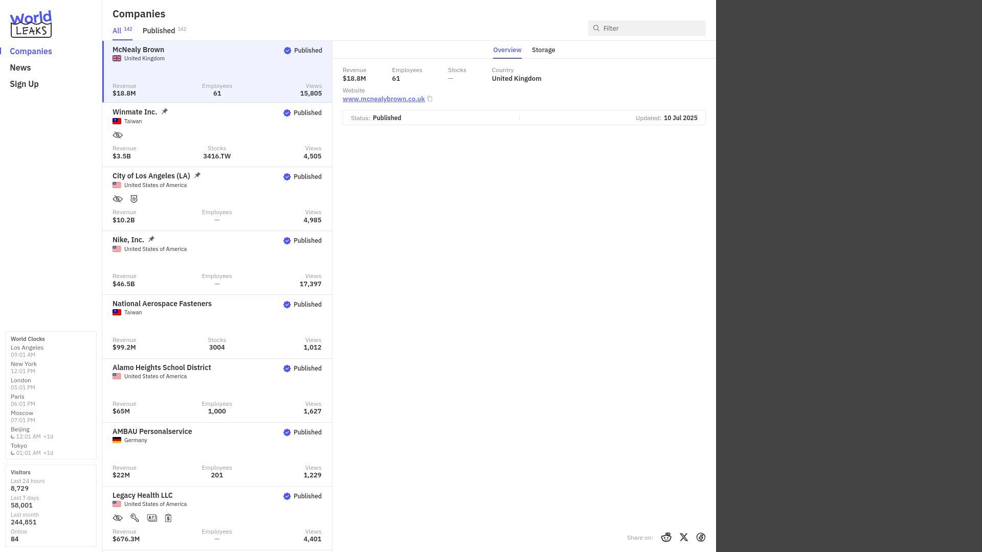 Screenshot of McNealy Brown leak page