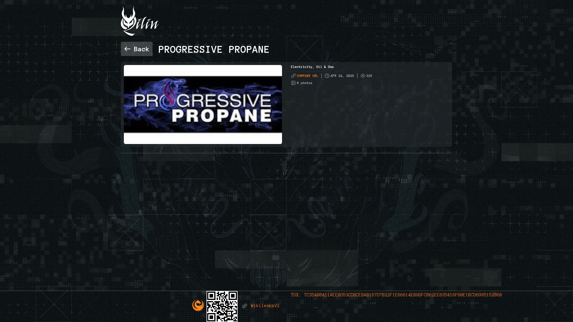 Screenshot of Progressive Propane leak page
