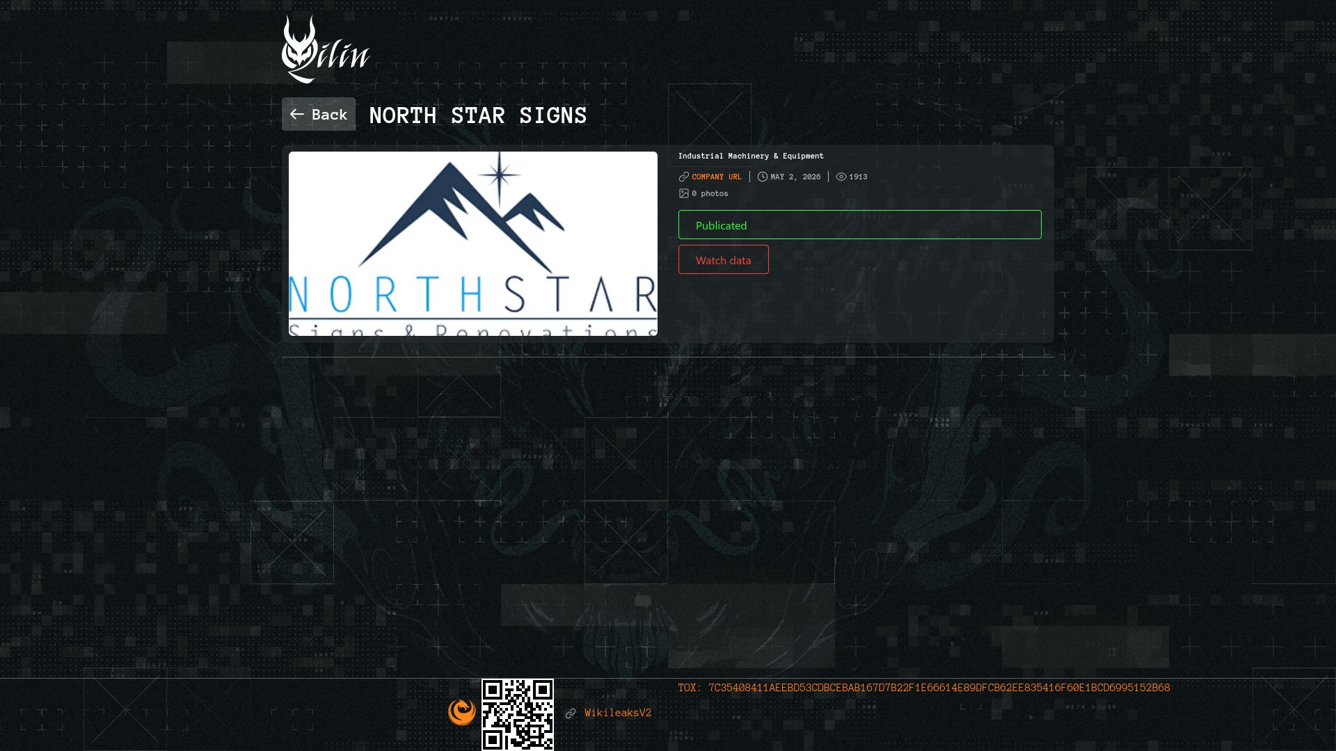 Screenshot of North Star Signs leak page