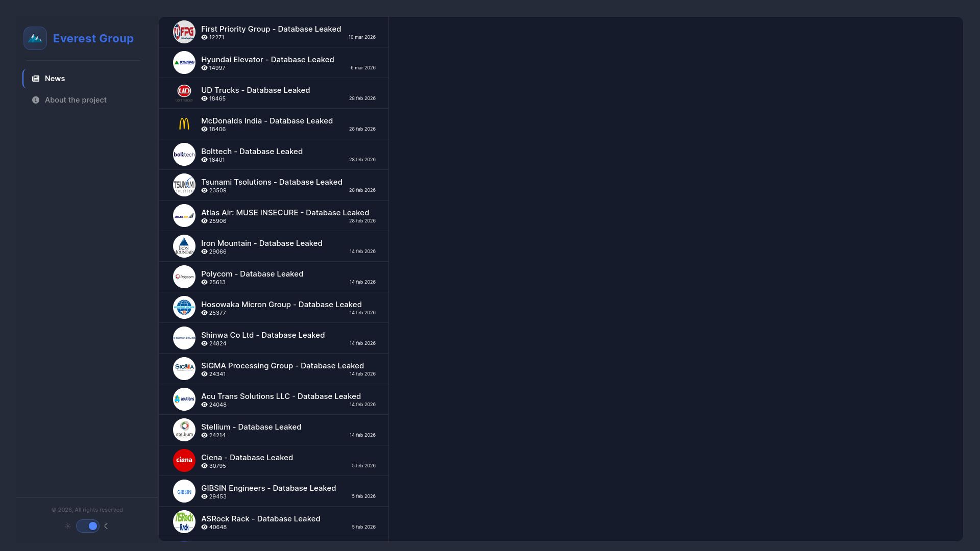 Screenshot of WANCHI STEEL INDUSTRIAL - Database Leaked 27915 5 feb 2026 leak page