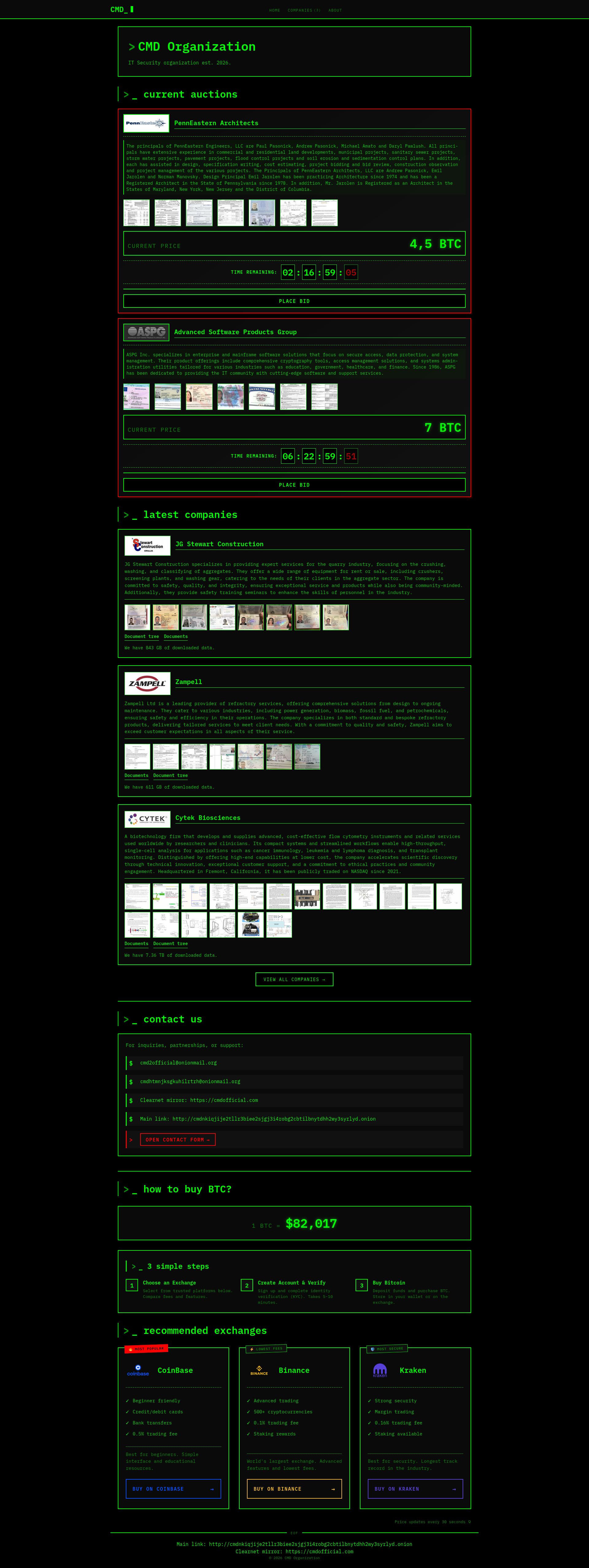 Screenshot of Advanced Software Products Group leak page
