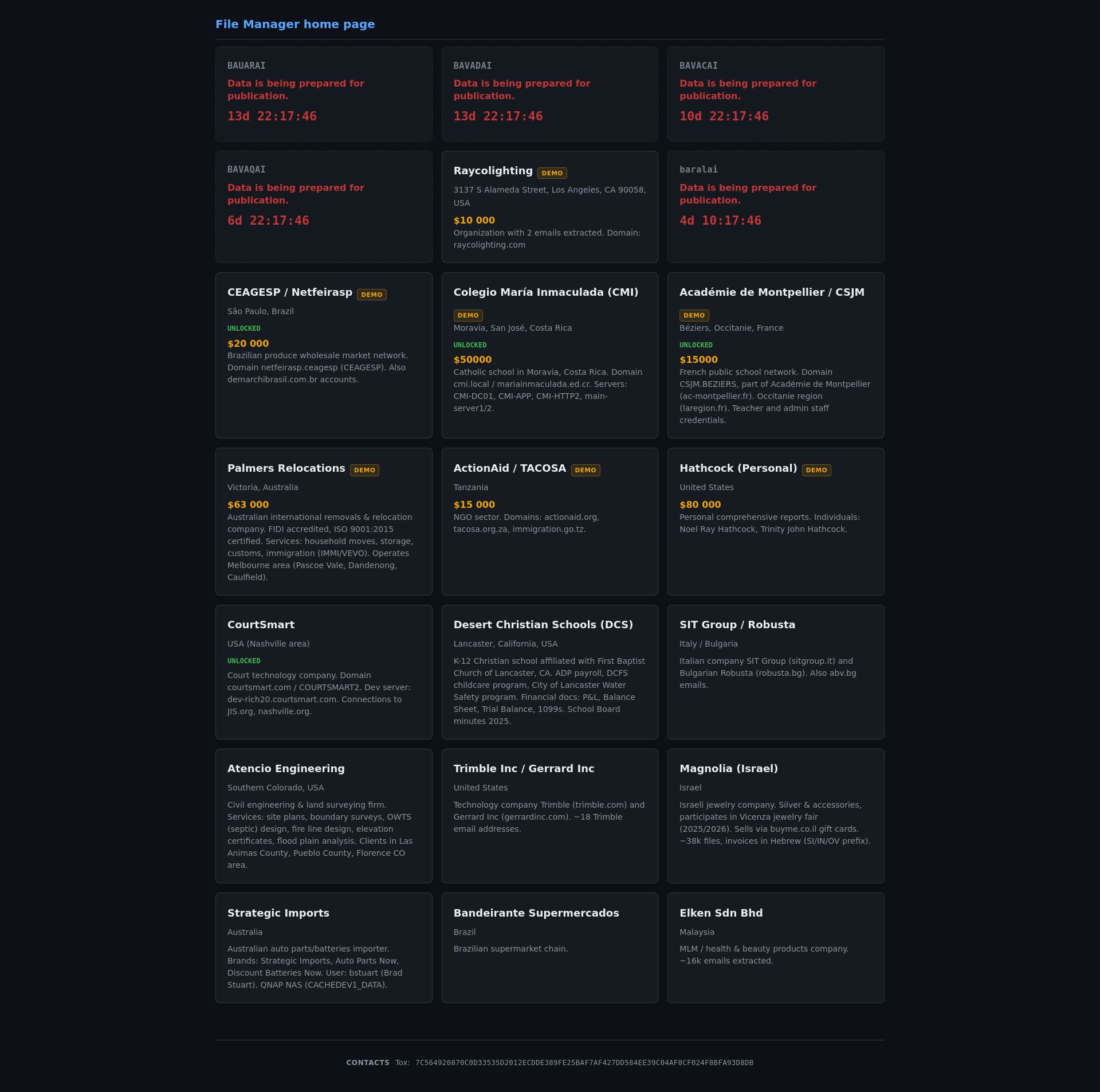 Screenshot of BAUARAI leak page