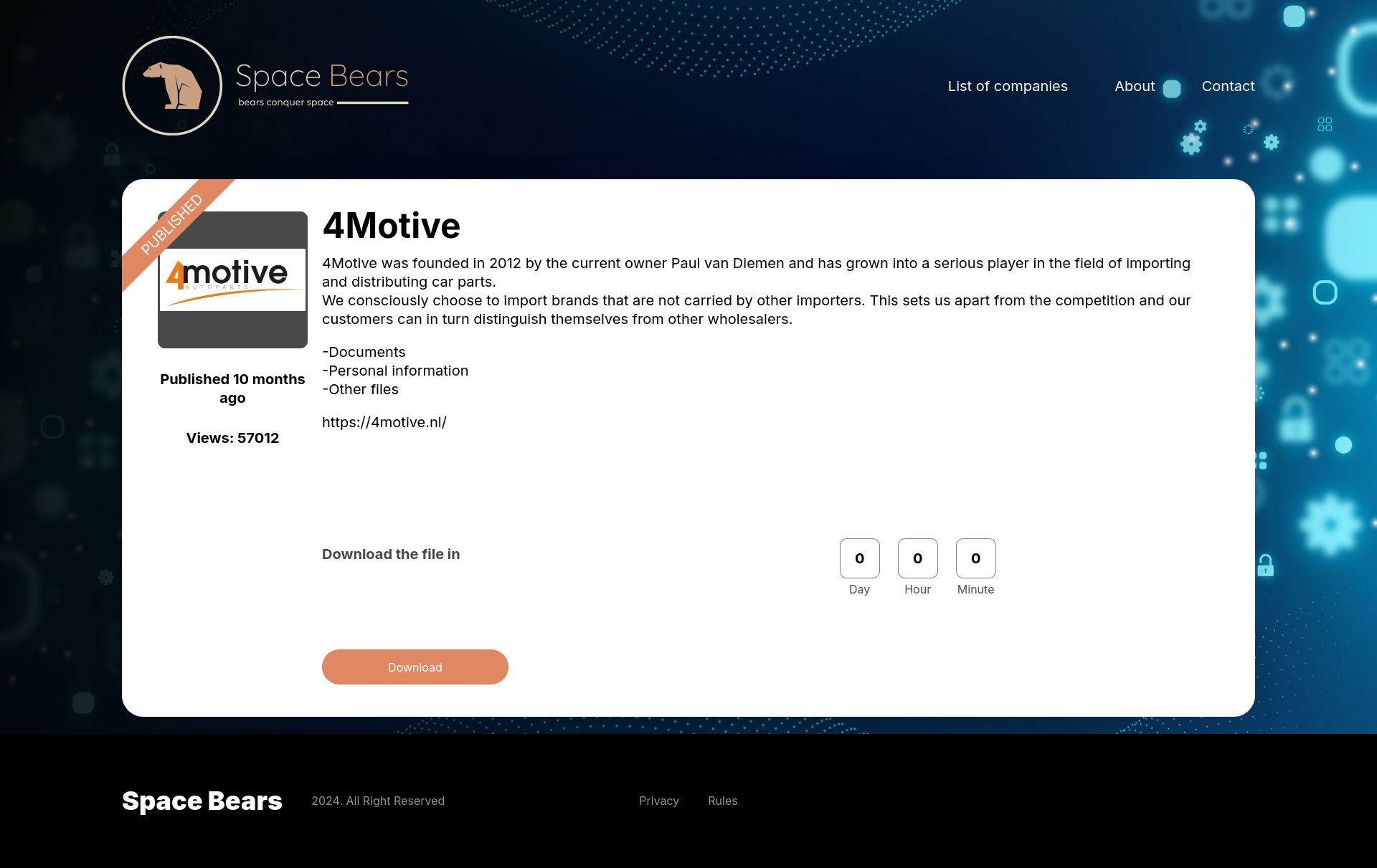 Screenshot of 4Motive leak page