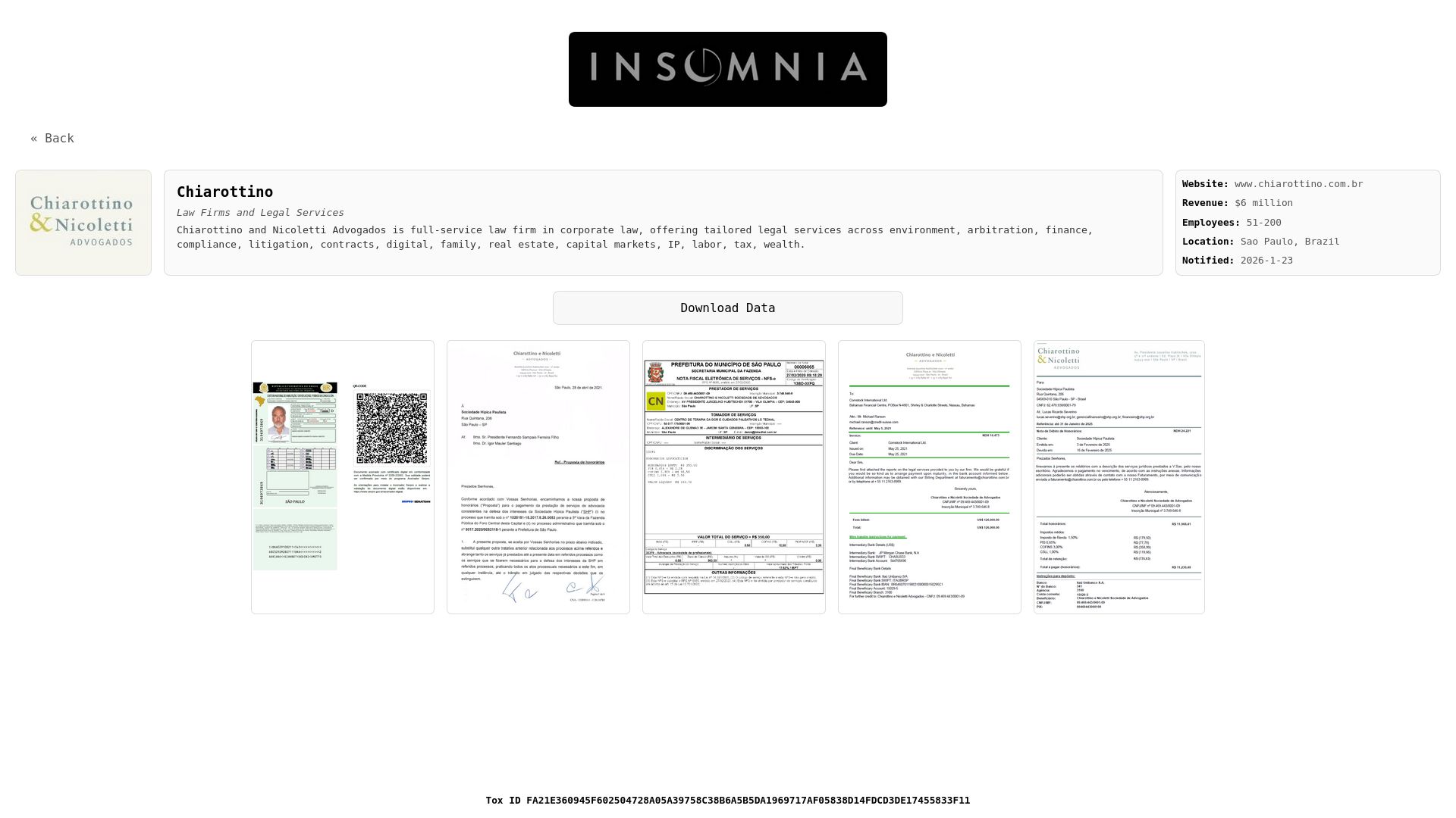 Screenshot of Chiarottino leak page