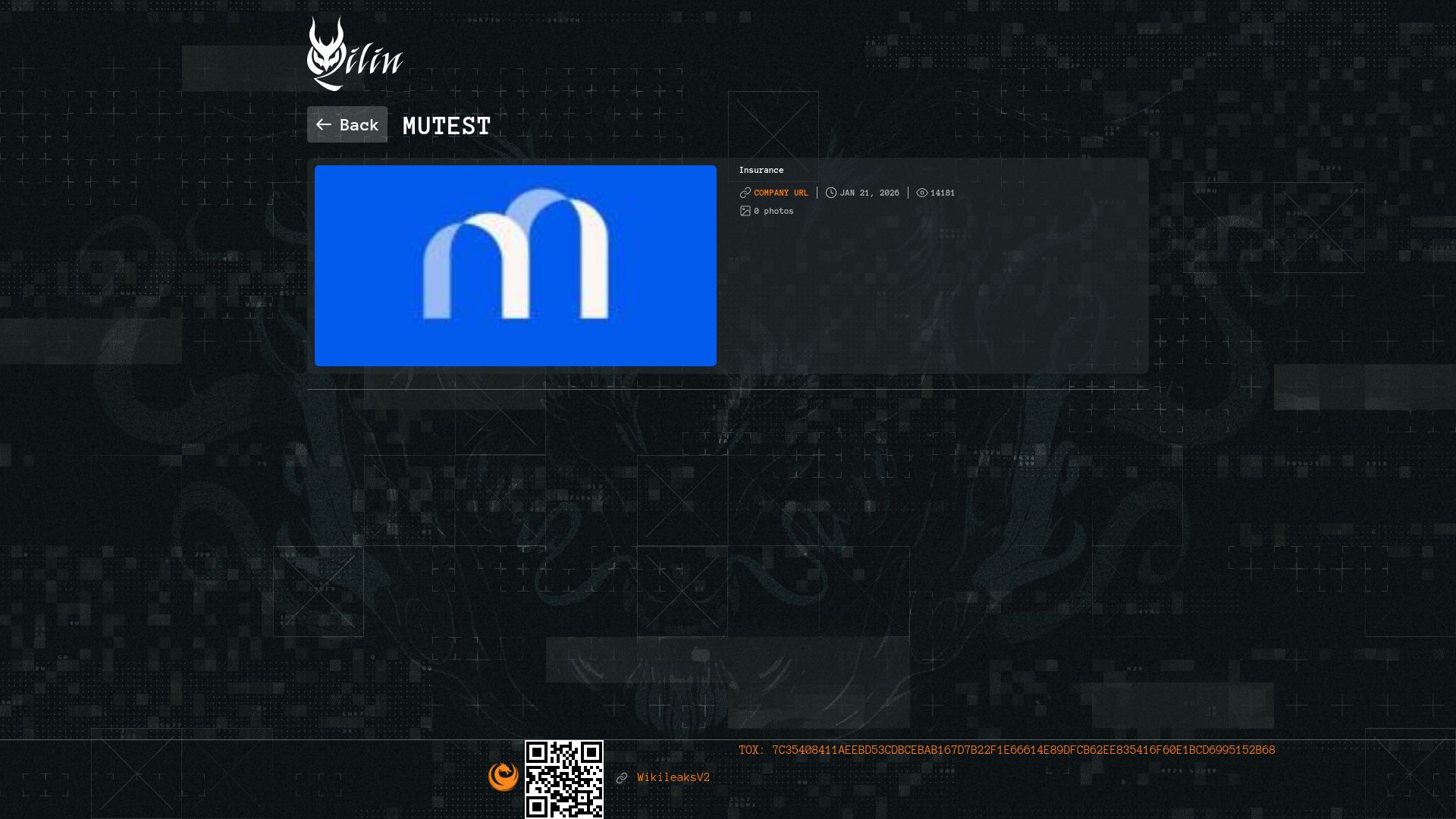 Screenshot of Mutest leak page