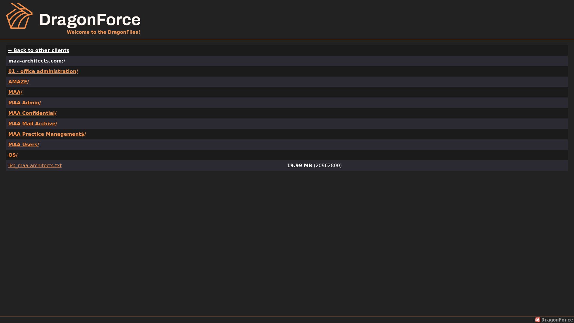 Screenshot of maa-architects.com leak page