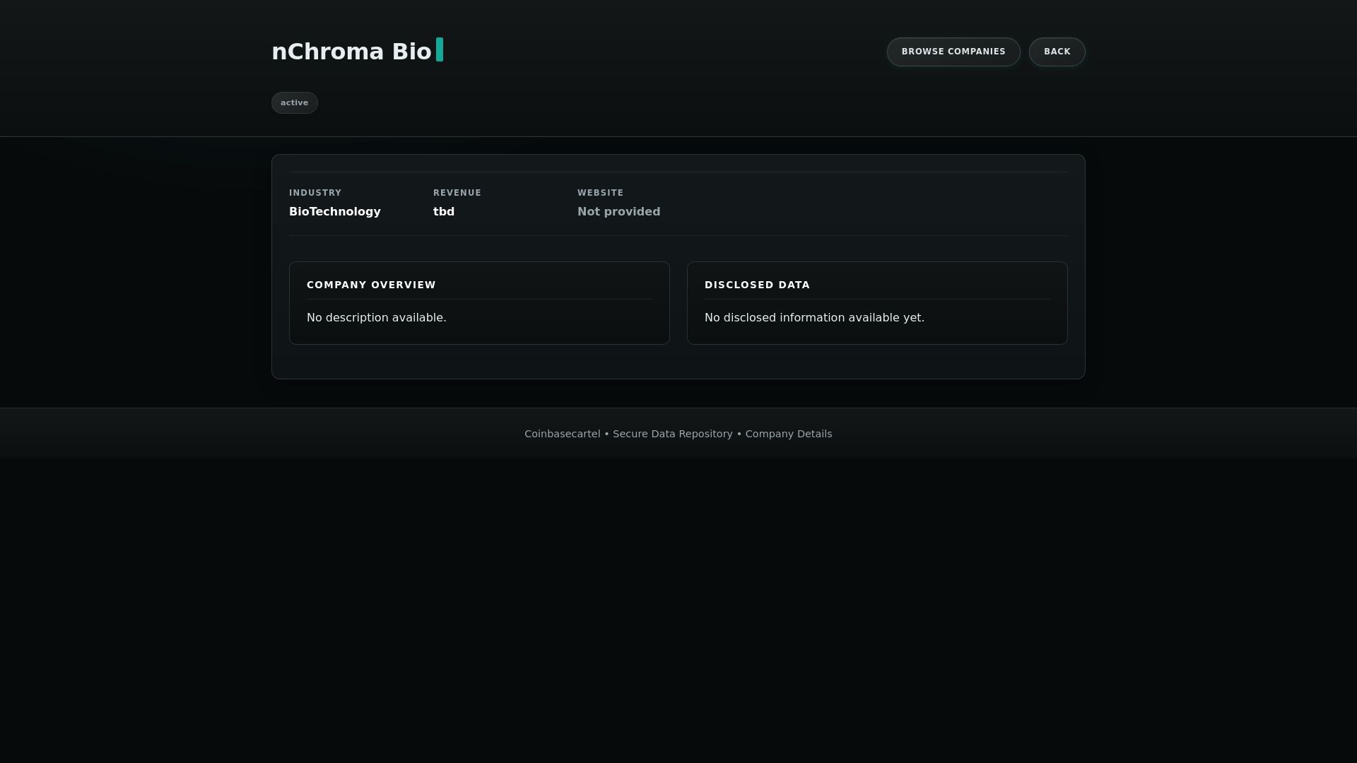 Screenshot of nChroma Bio leak page