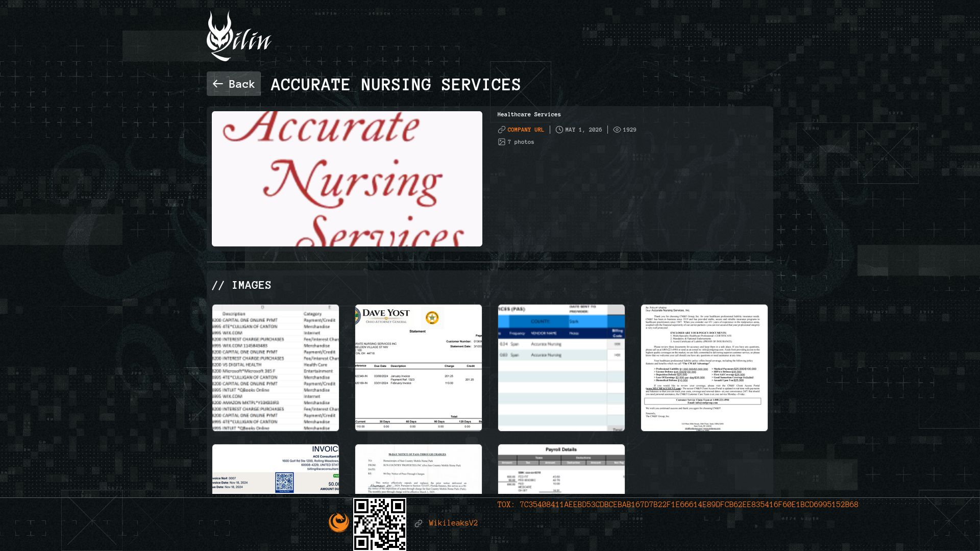Screenshot of Accurate Nursing Services leak page
