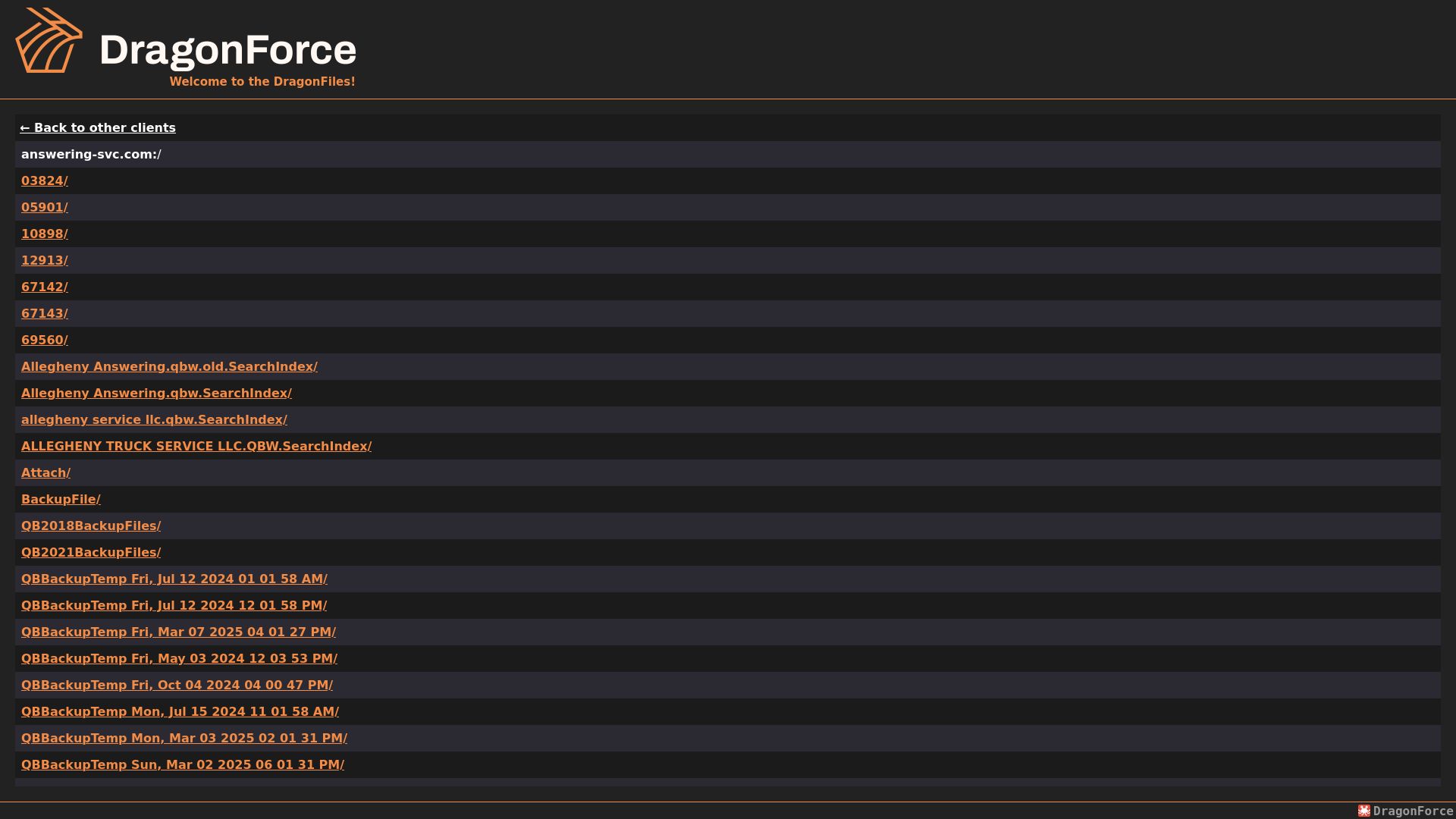 Screenshot of Allegheny Answering Service leak page