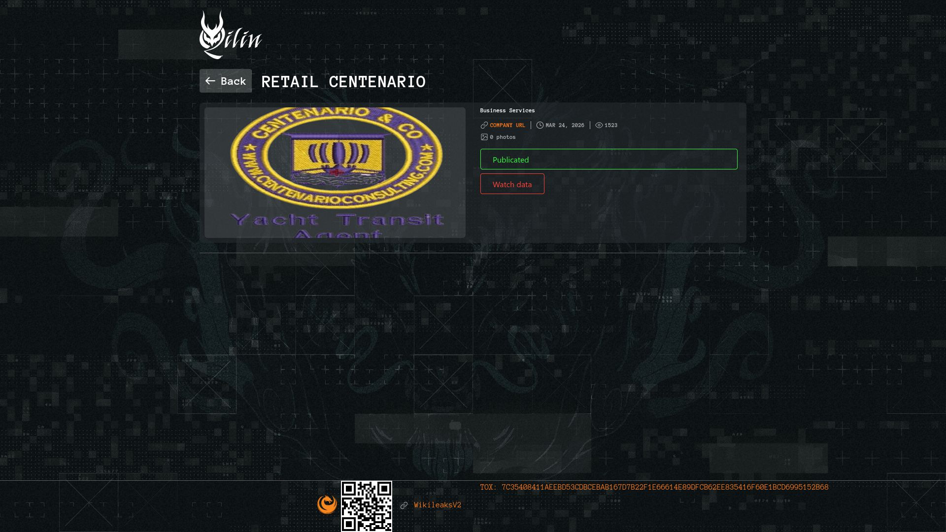 Screenshot of Retail Centenario leak page