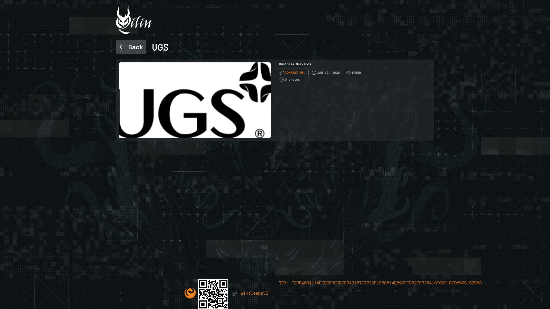 Screenshot of UGS leak page