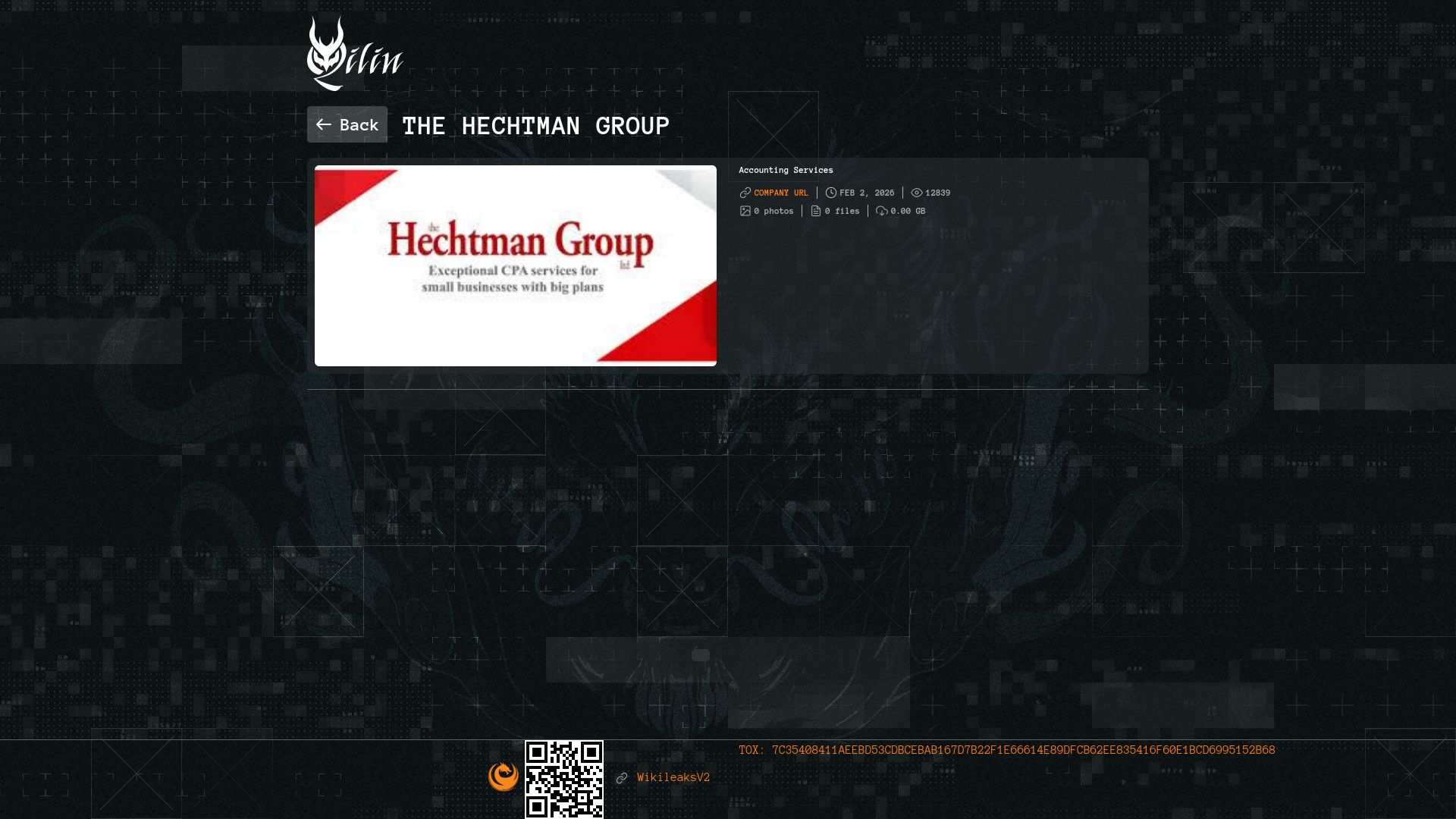 Screenshot of The Hechtman Group leak page