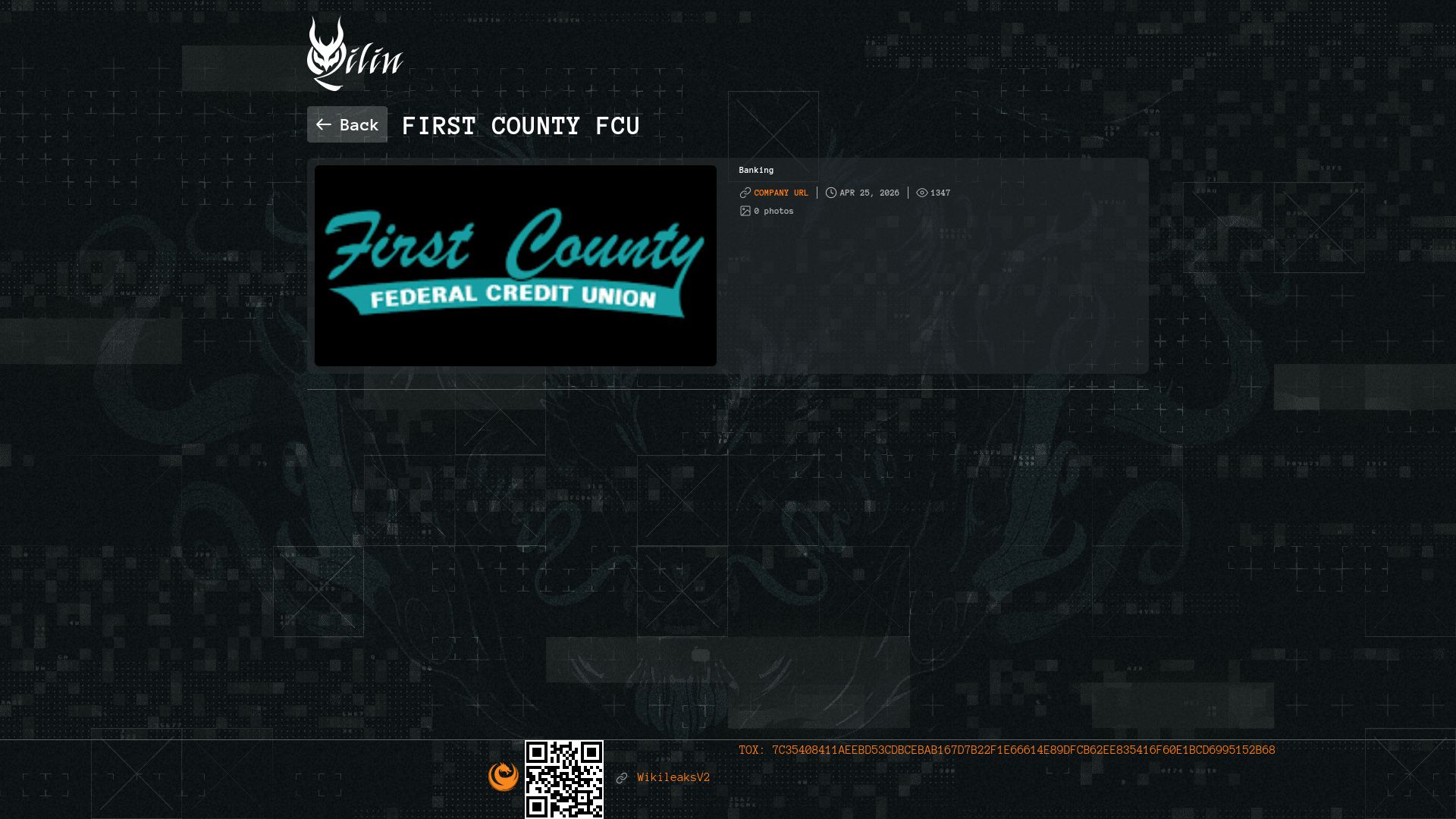 Screenshot of First County FCU leak page
