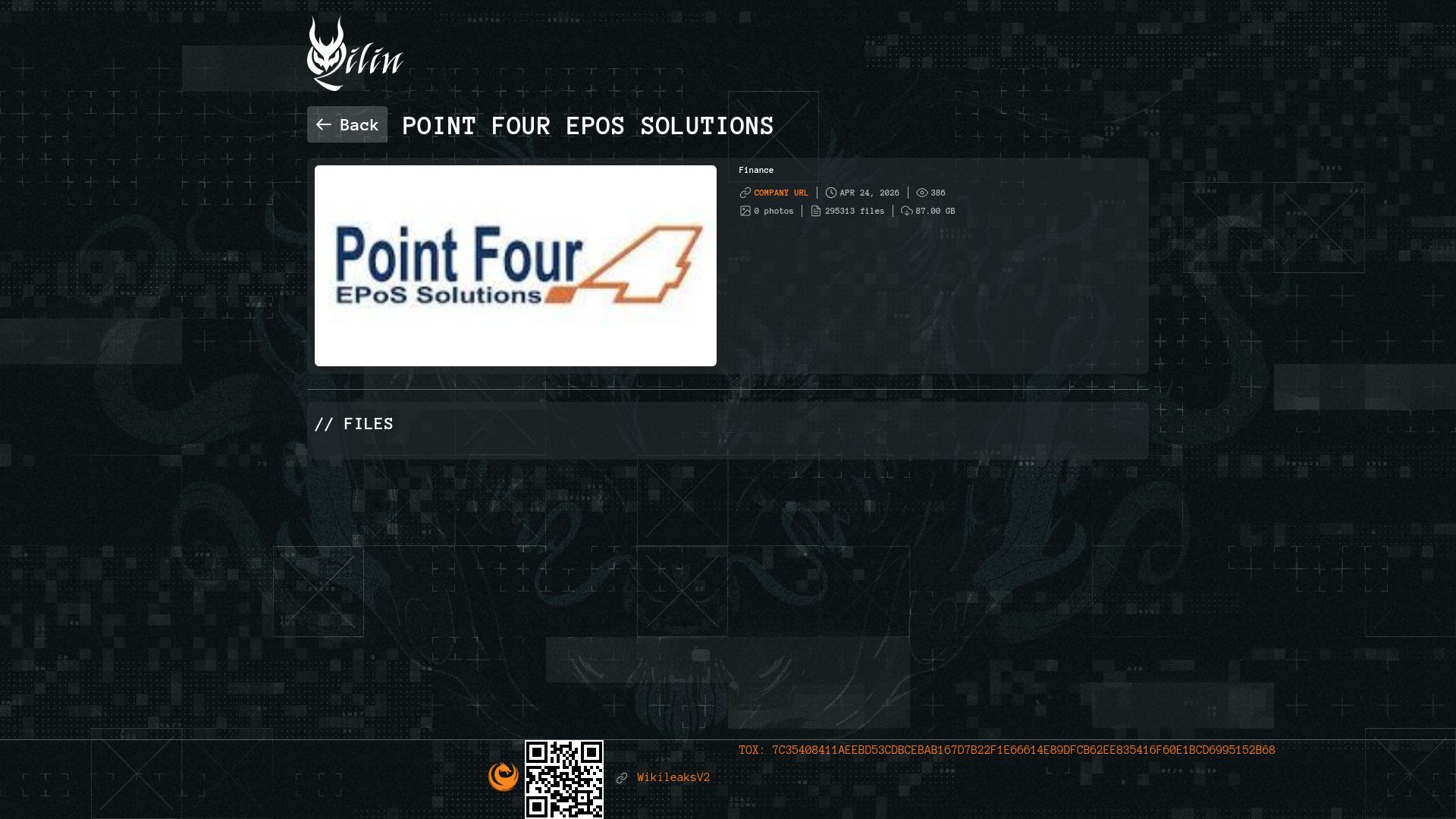 Screenshot of Point Four EPoS Solutions leak page