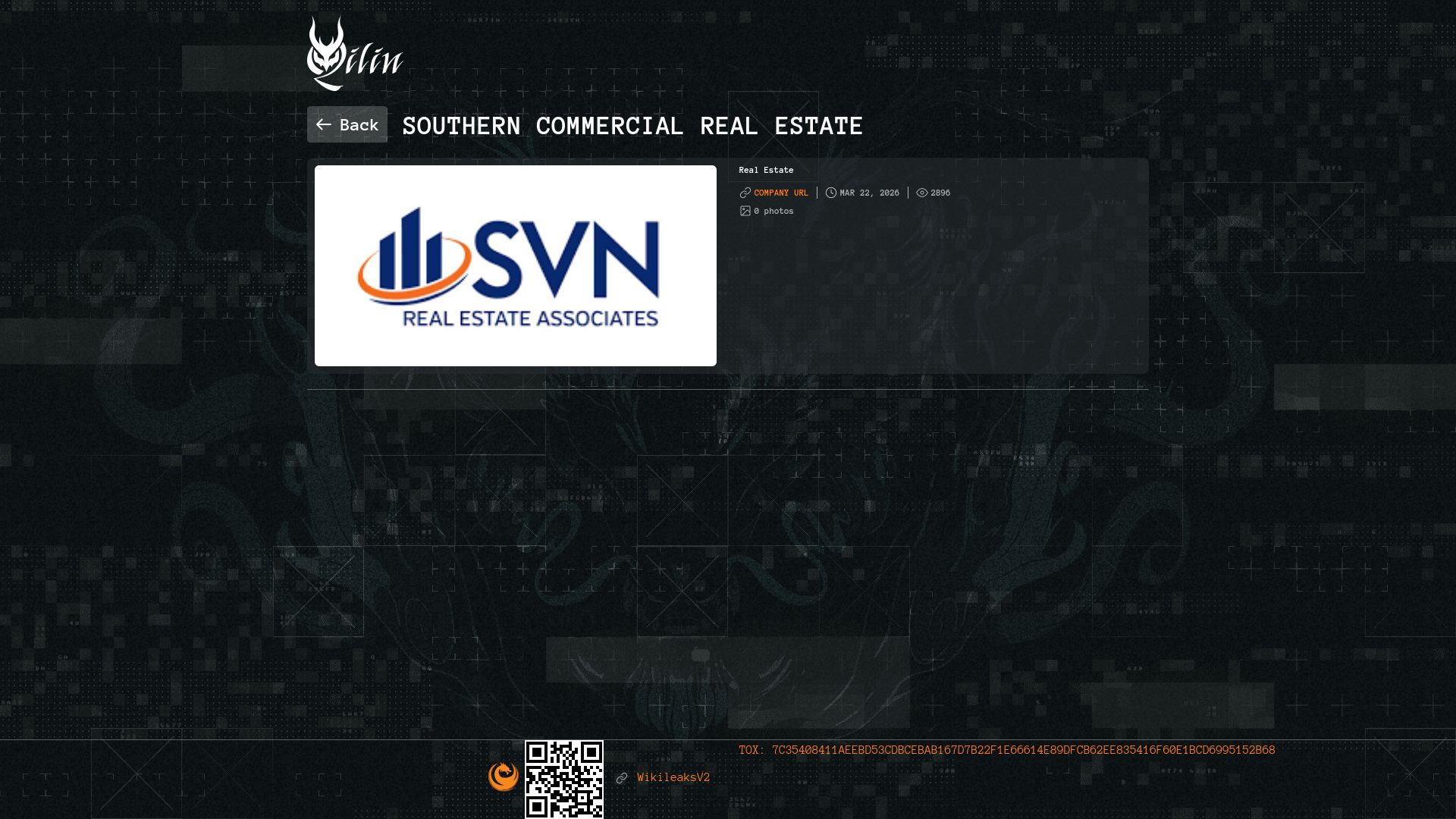 Screenshot of Southern Commercial Real Estate leak page