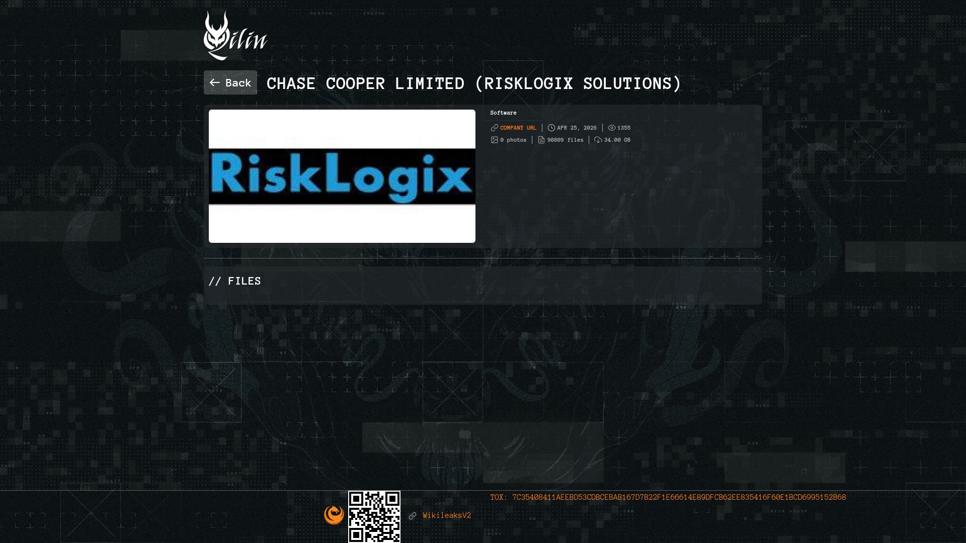 Screenshot of Chase Cooper Limited (RiskLogix Solutions) leak page