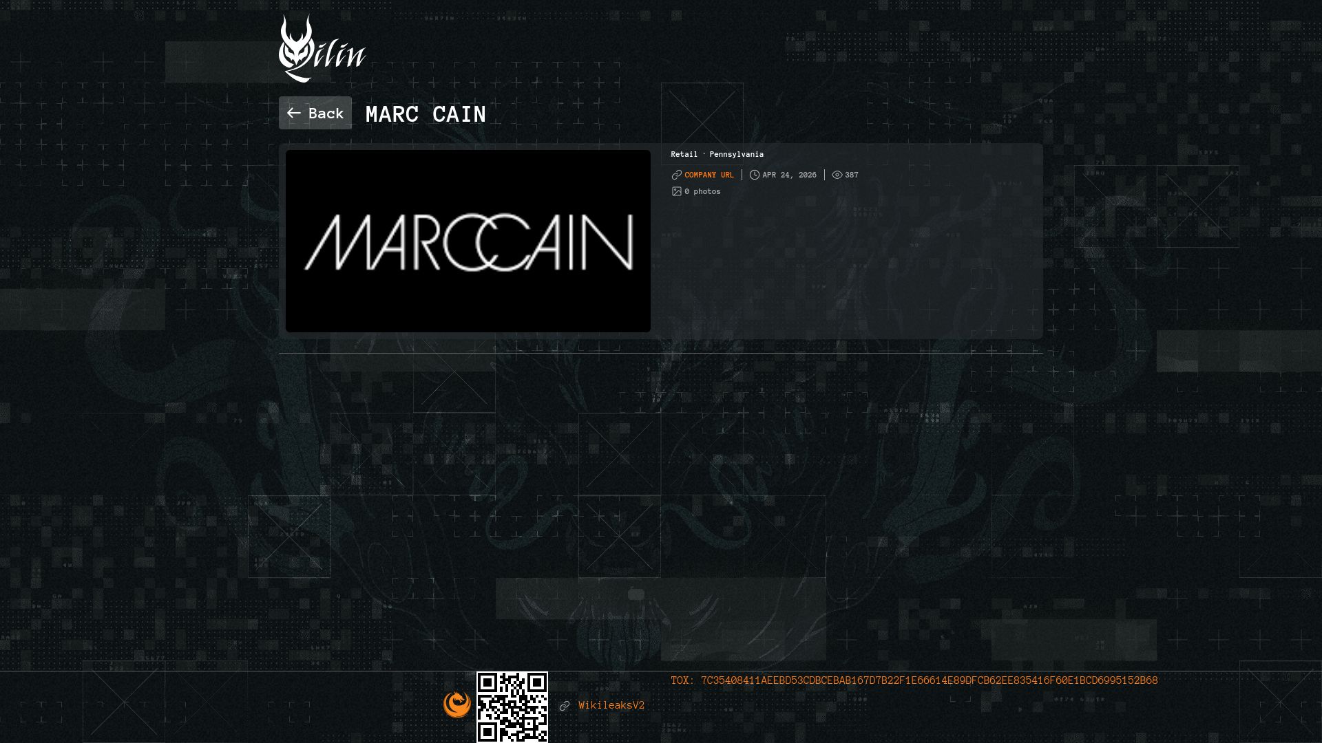 Screenshot of Marc Cain leak page