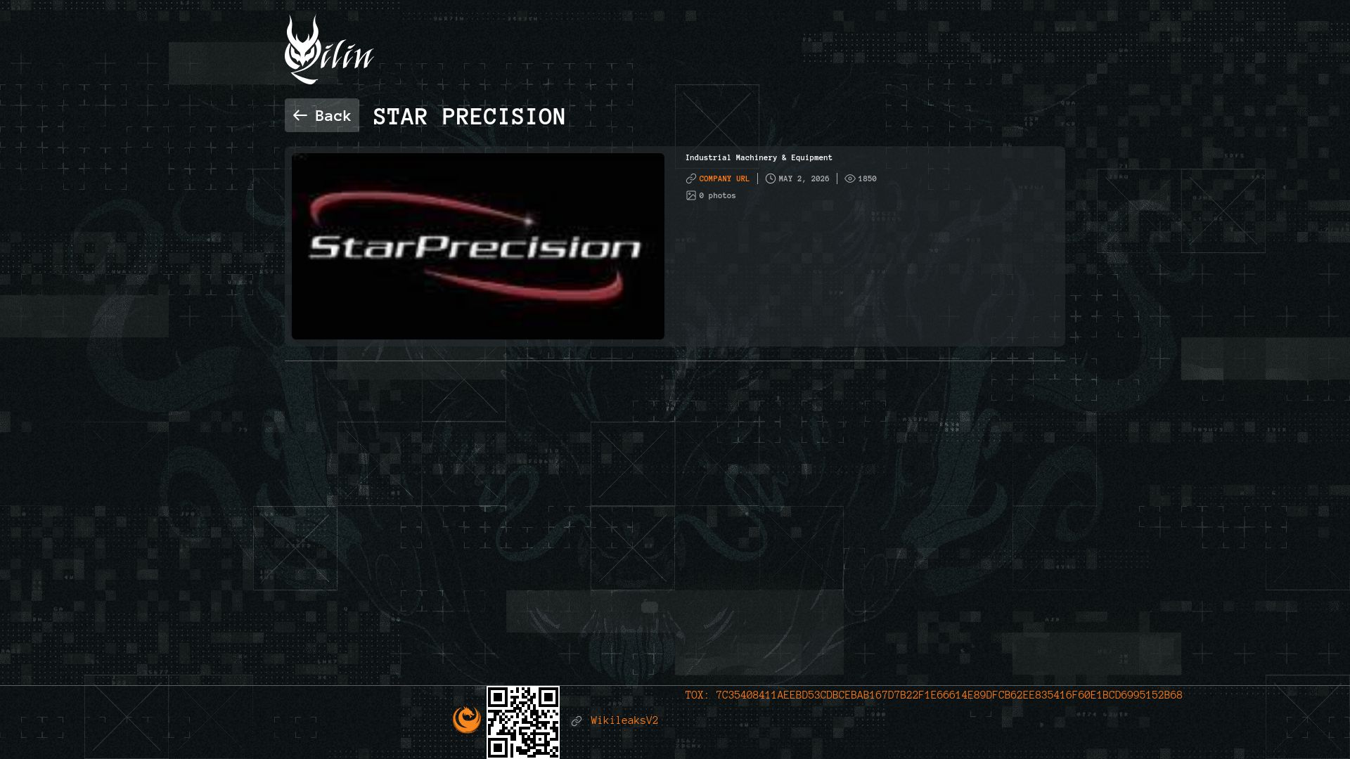 Screenshot of Star Precision leak page