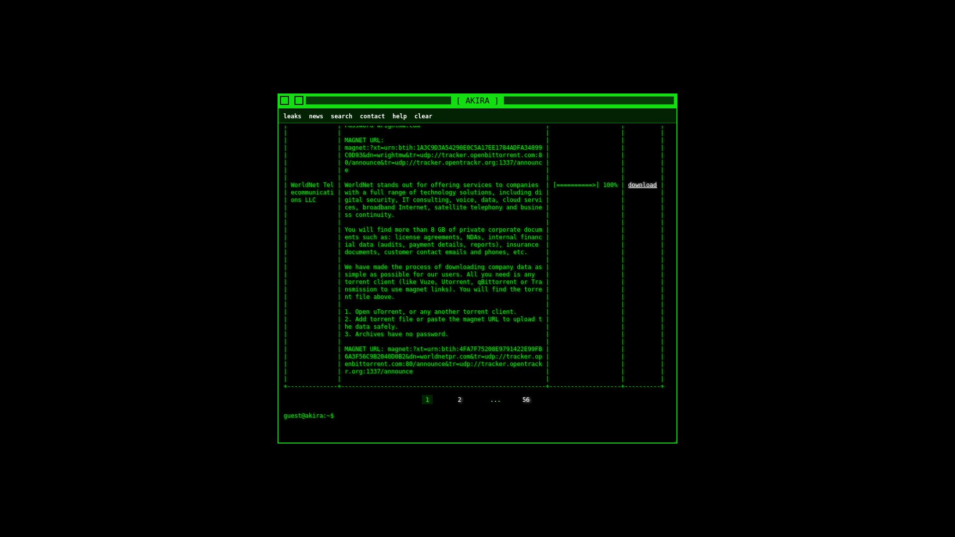 Screenshot of Motorpal leak page