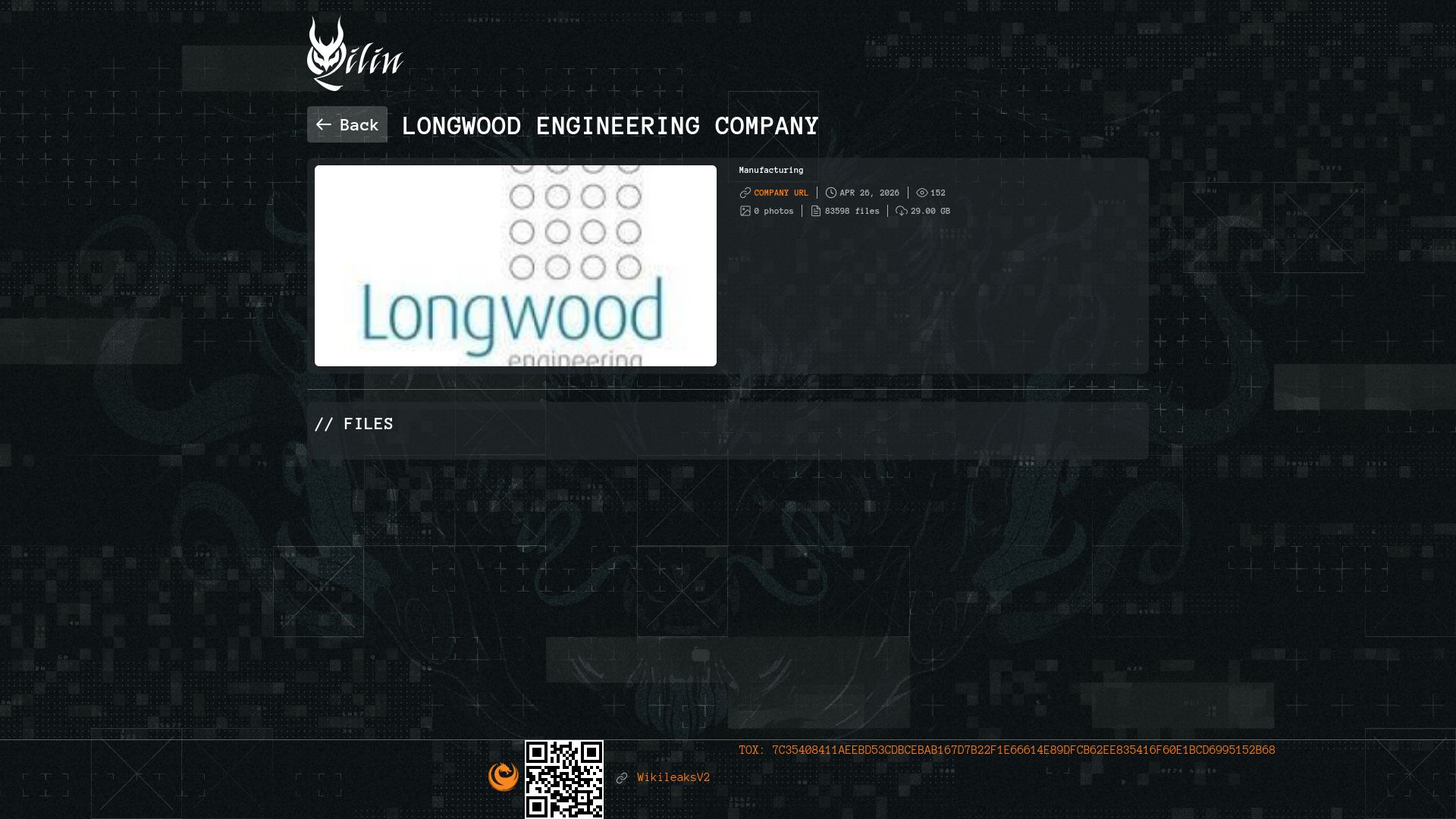 Screenshot of Longwood Engineering Company leak page