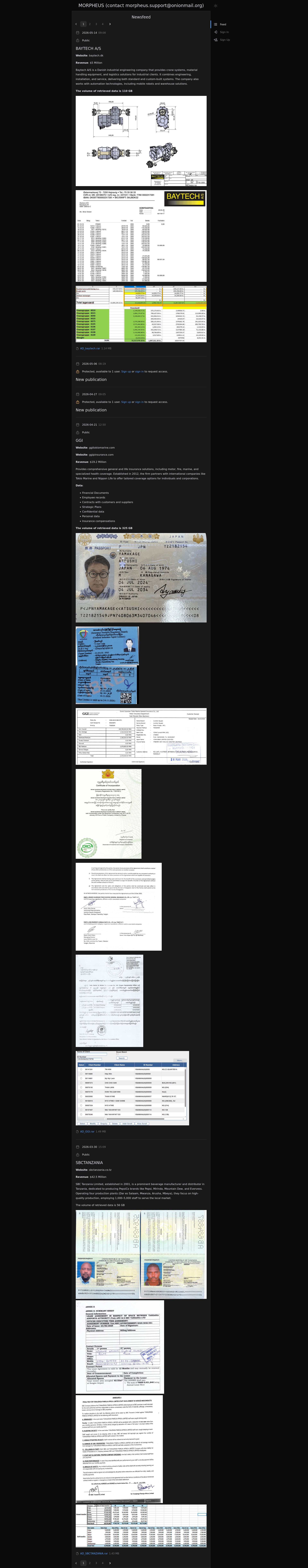 Screenshot of BAYTECH A/S leak page